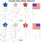 220 Pcs American Flag Patriotic Cupcake Toppers 4th of July Double Sides Glitter Star Cupcake Toppers Cake Toppers Picks Independence Day Cupcake Party Decorations Supplies Favors, Blue Red Silver